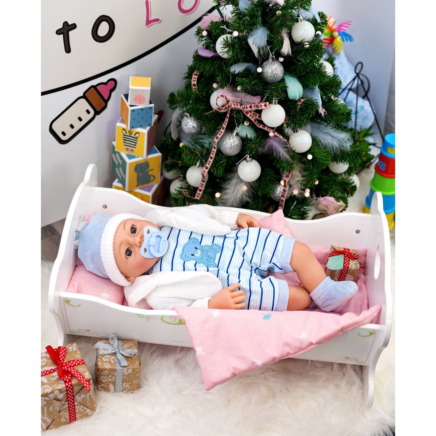 Blue Baby Boy Doll With Dummy & Sounds