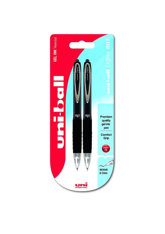 Uni-ball Signo UMN-207 RT Rollerball Pen - Dark Blue, Pack of 2