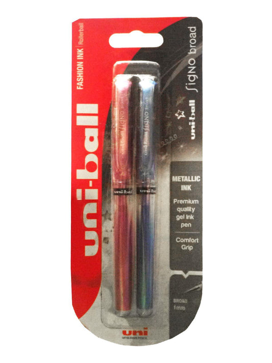 Uni-Ball 153 Metallic Twin Pack Pink Blue