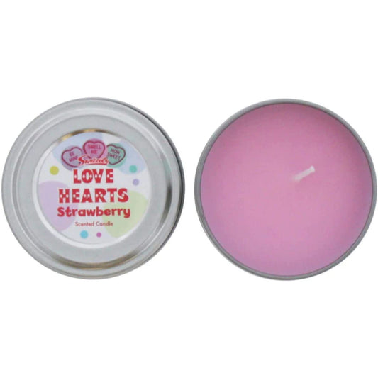 Swizzels Scented Candle Love Hearts Strawberry Tin 3oz