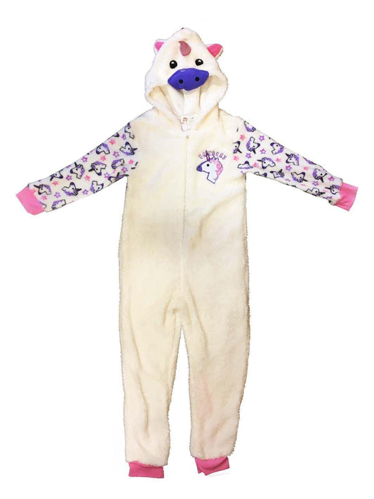 Unicorn Fleece Girls One Piece Dress-up Fancy Dress Sleepsuit All in One Pyjamas, 2-3 years