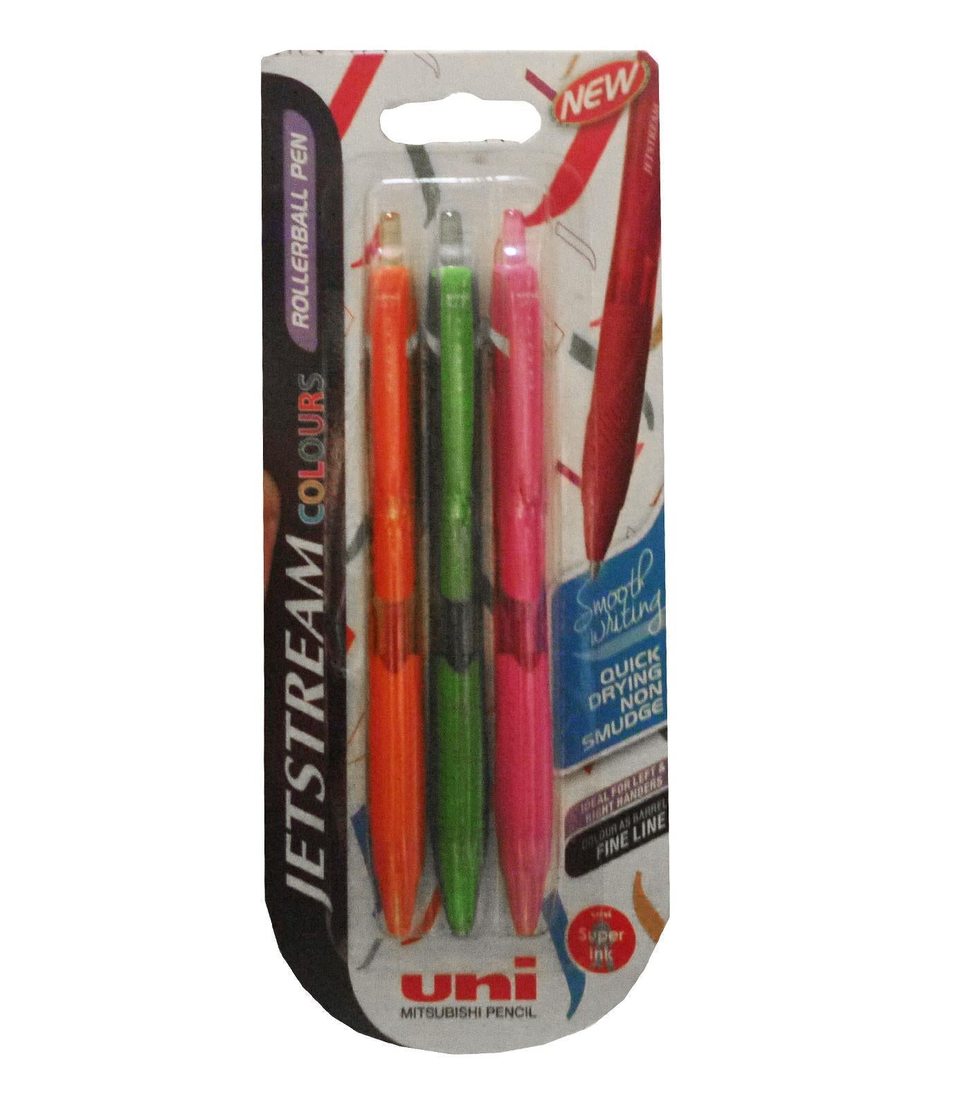 Jetstream Colours Rollerball Pen 0.7mm Pack of 3