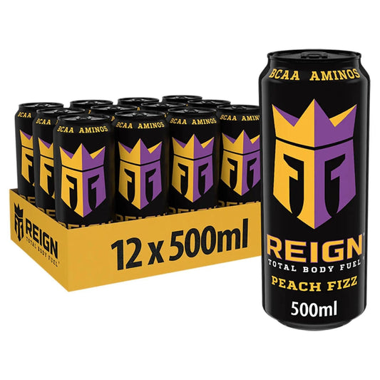 Monster Reign Total Body Fuel Peach Fizz Energy Drink 500ml (Box of 12)