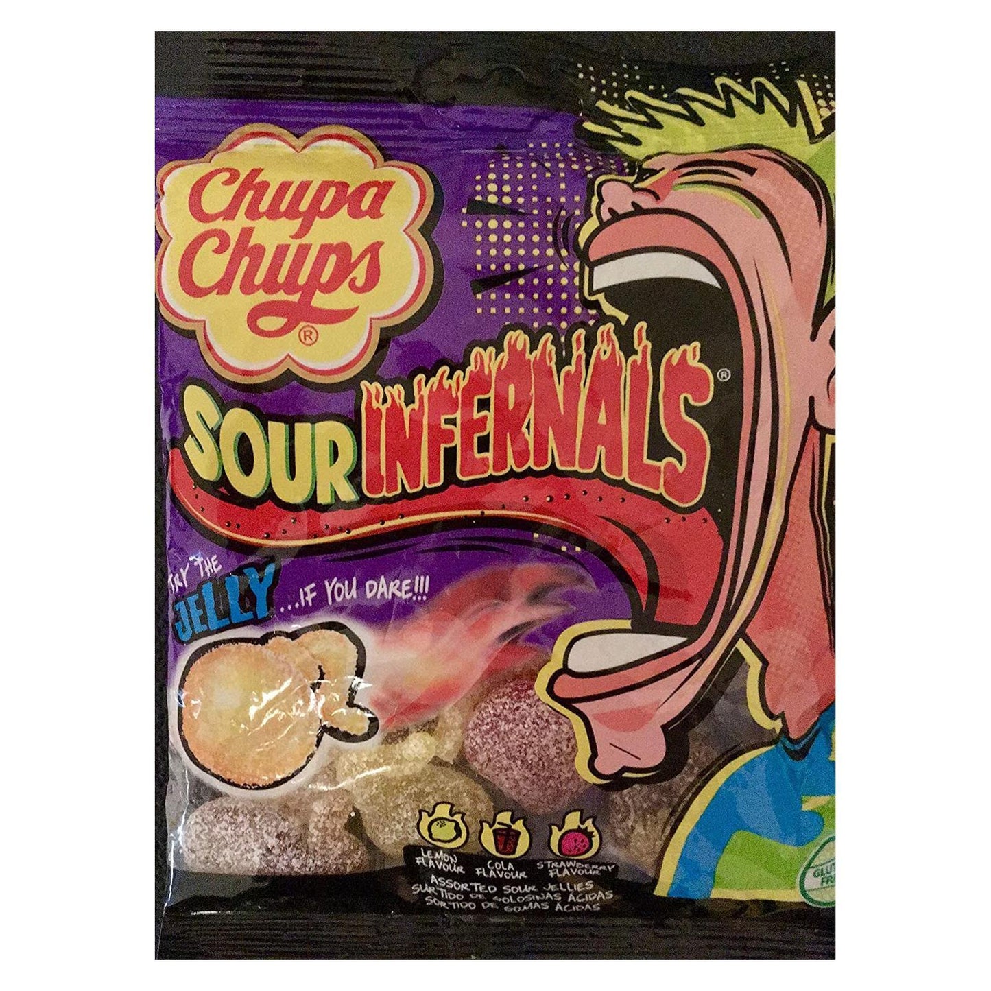 Chupa Chups Sour Infernals Jelly Sweets 150g (Box of 18)