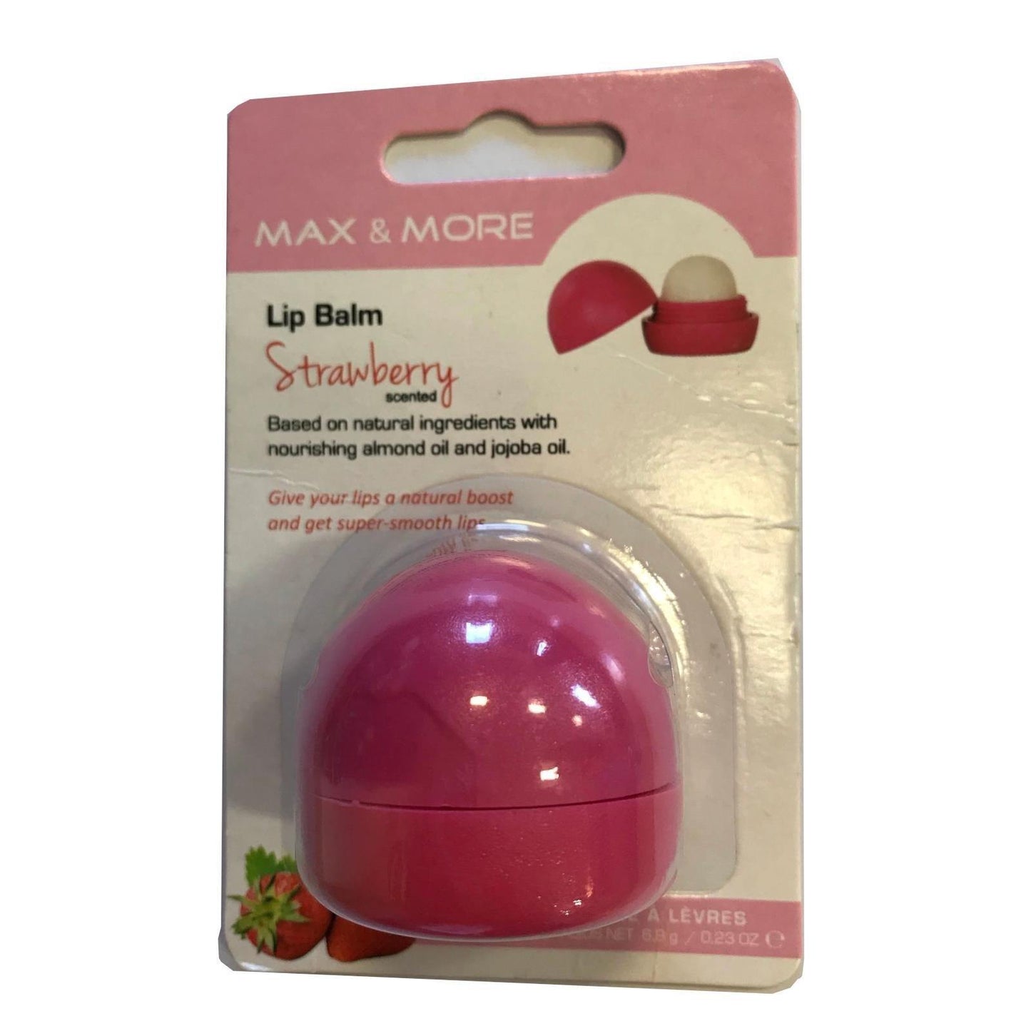 Max & More Lipbalm Round Strawberry