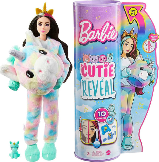 Barbie Cutie Reveal Doll with Unicorn Plush