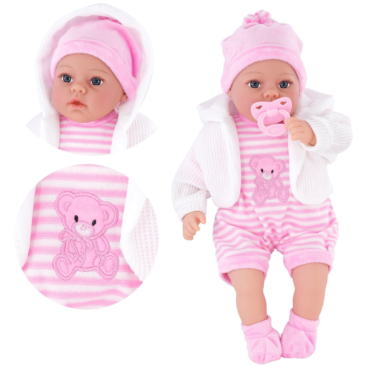 Baby Doll With Dummy & Sounds Pink