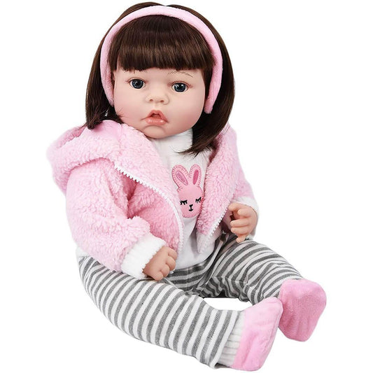 Baby Toddler Sitting Baby Doll with a Pink coat