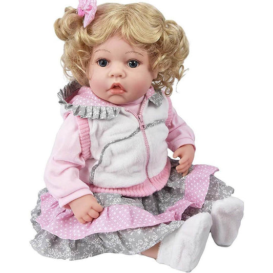 Baby Toddler Sitting Baby Doll with a white coat