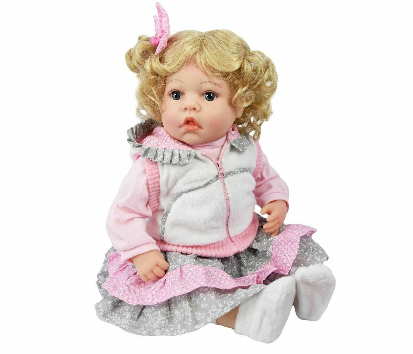 Baby Toddler Sitting Baby Doll with a white coat