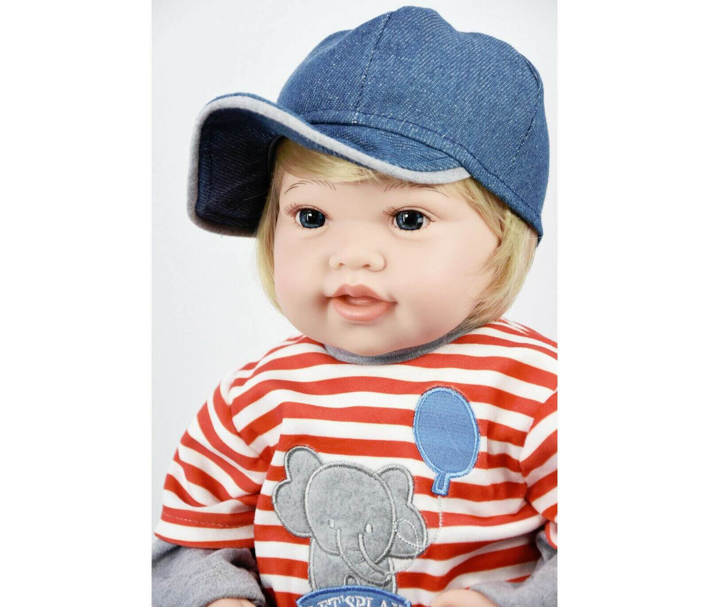 Baby Toddler Sitting Baby Doll with Red Stripy T-Shirt