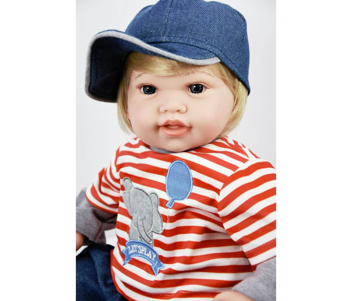 Baby Toddler Sitting Baby Doll with Red Stripy T-Shirt