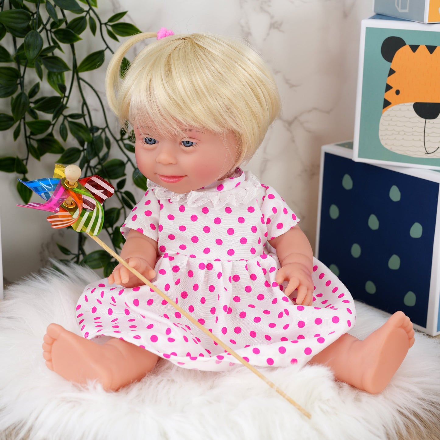 Blonde Baby Girl Dolls with Down Syndrome