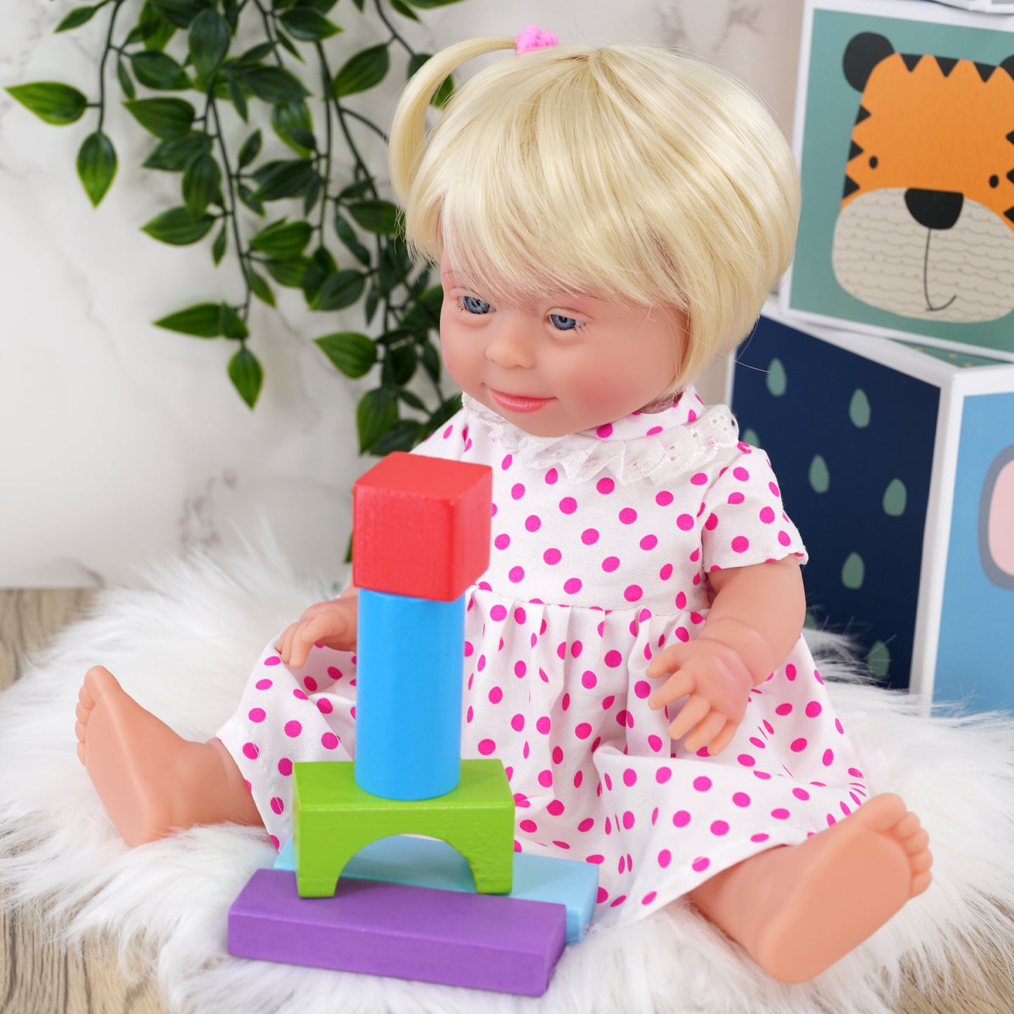 Blonde Baby Girl Dolls with Down Syndrome