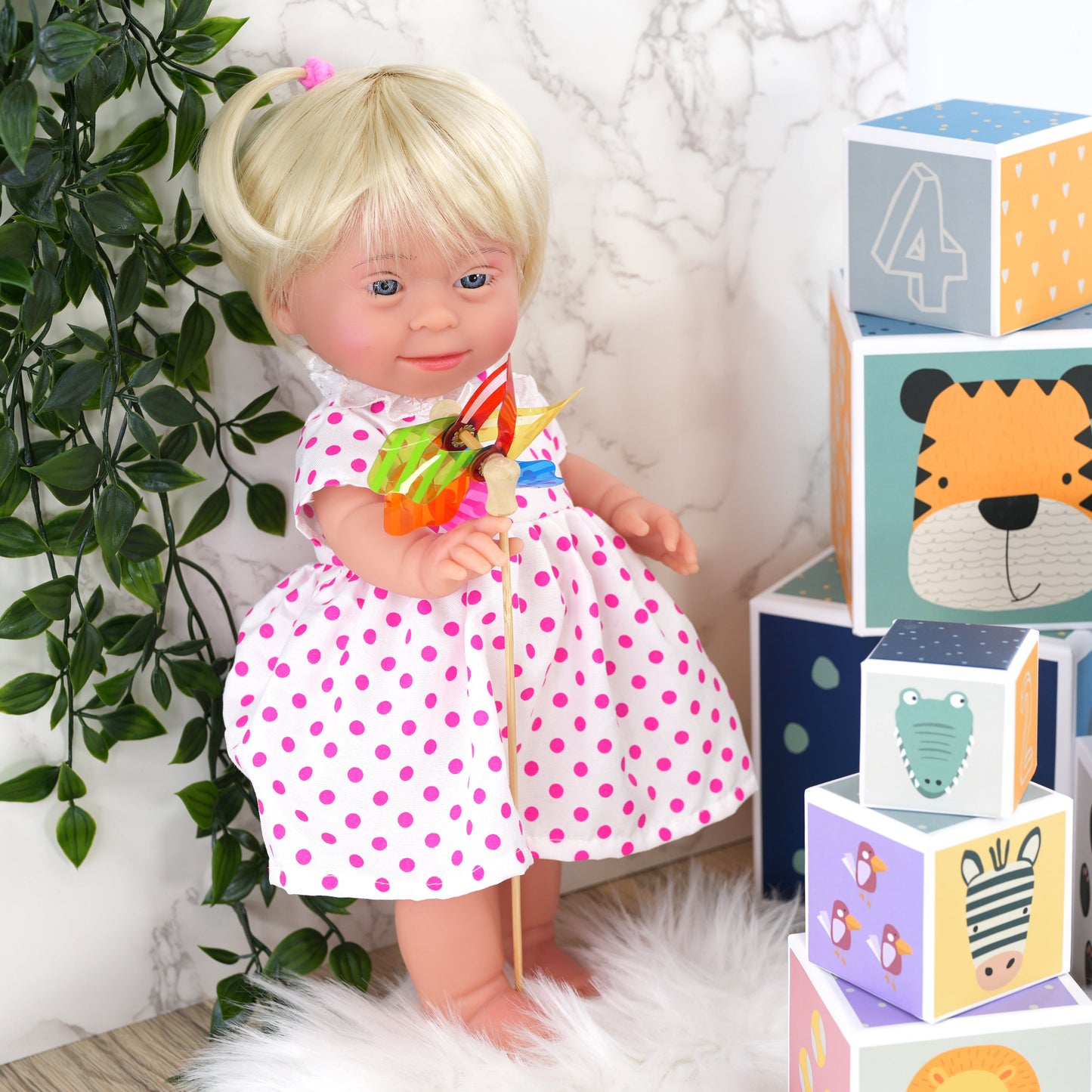 Blonde Baby Girl Dolls with Down Syndrome