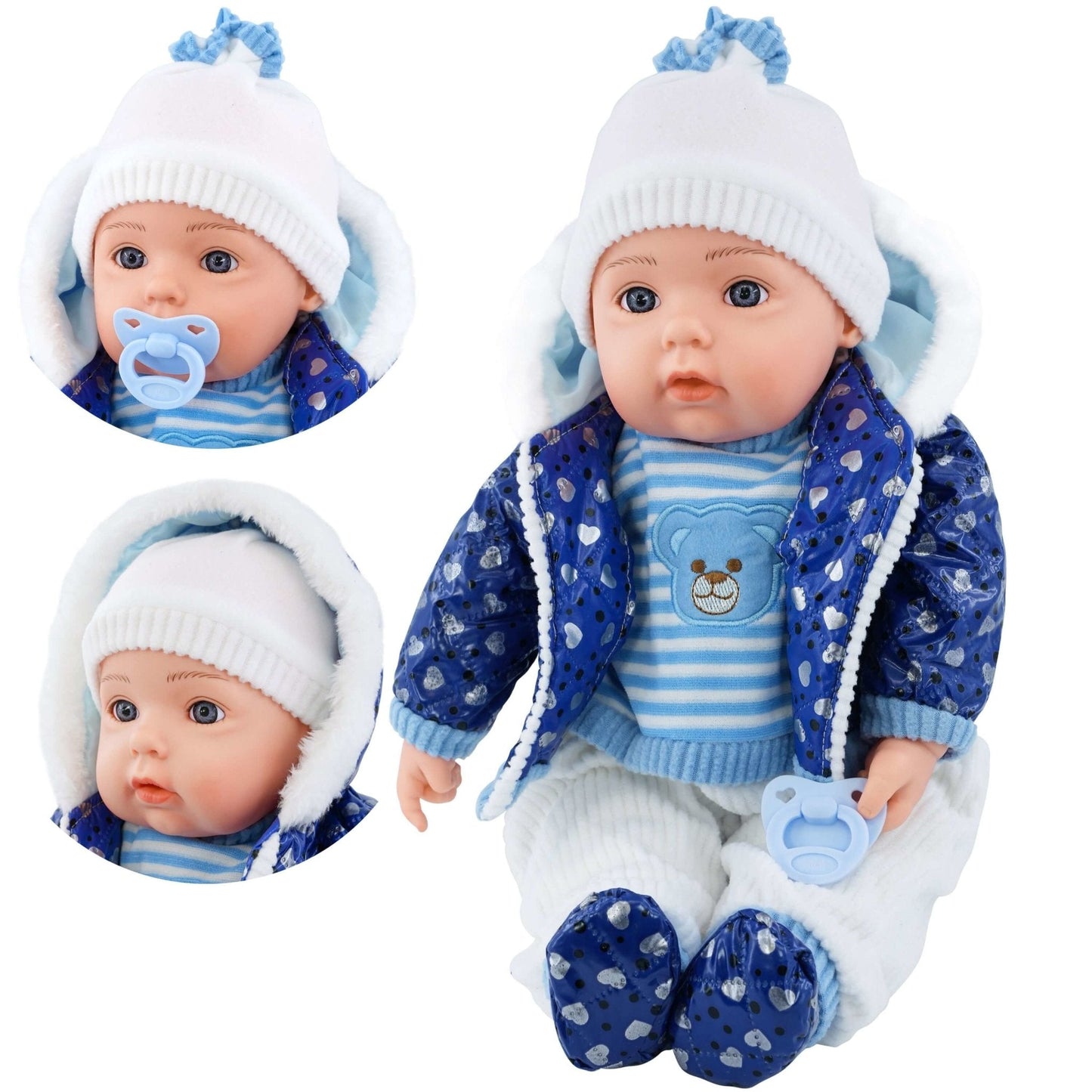 Blue Bibi Baby Doll Toy With Dummy & Sounds