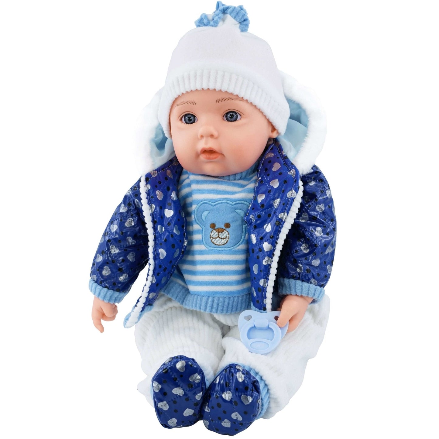 Blue Bibi Baby Doll Toy With Dummy & Sounds