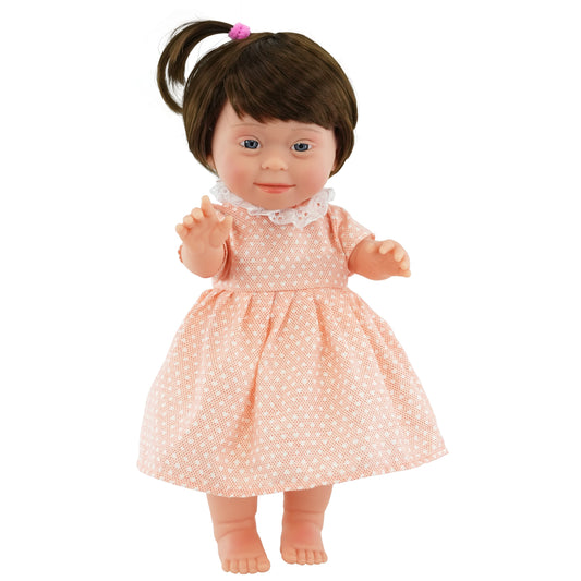 Brown Hair Girl Baby Doll with Down Syndrome