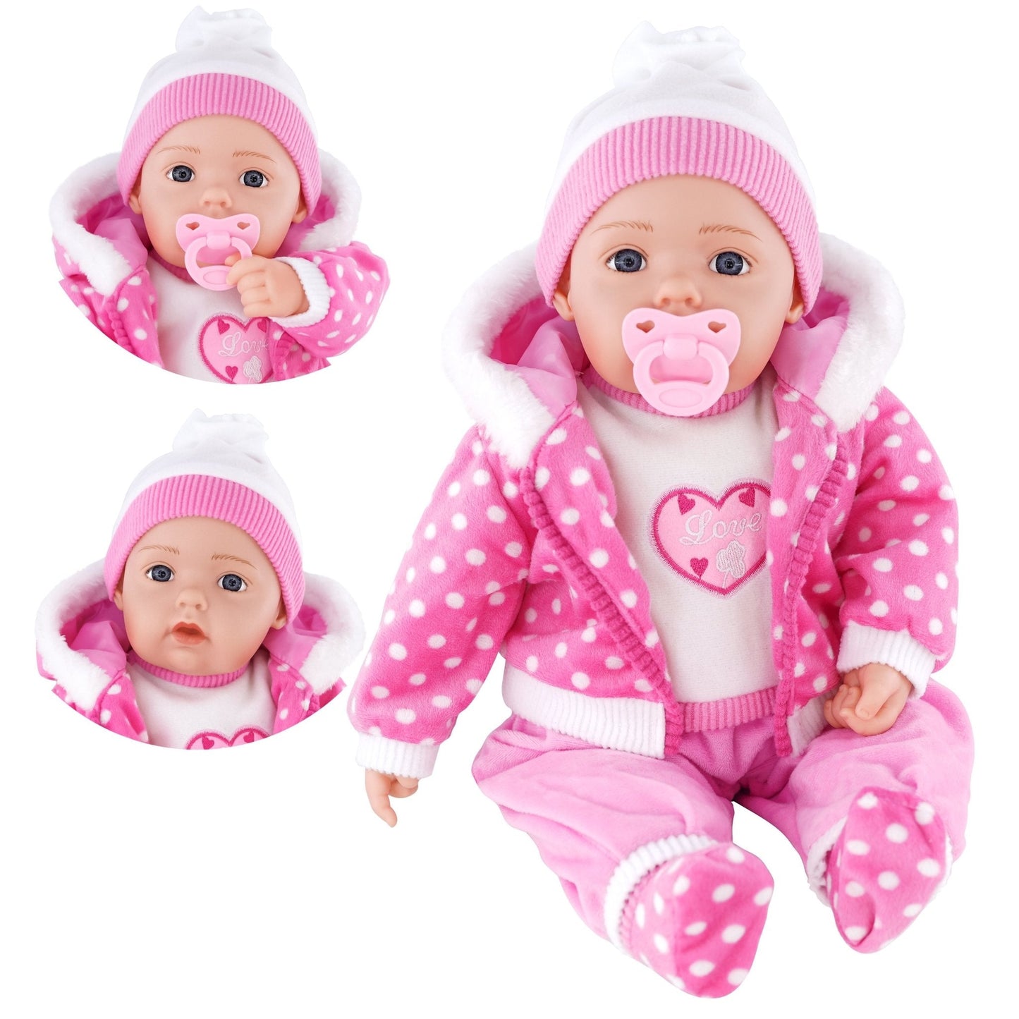 Candy Pink Bibi Baby Doll Toy With Dummy & Sounds