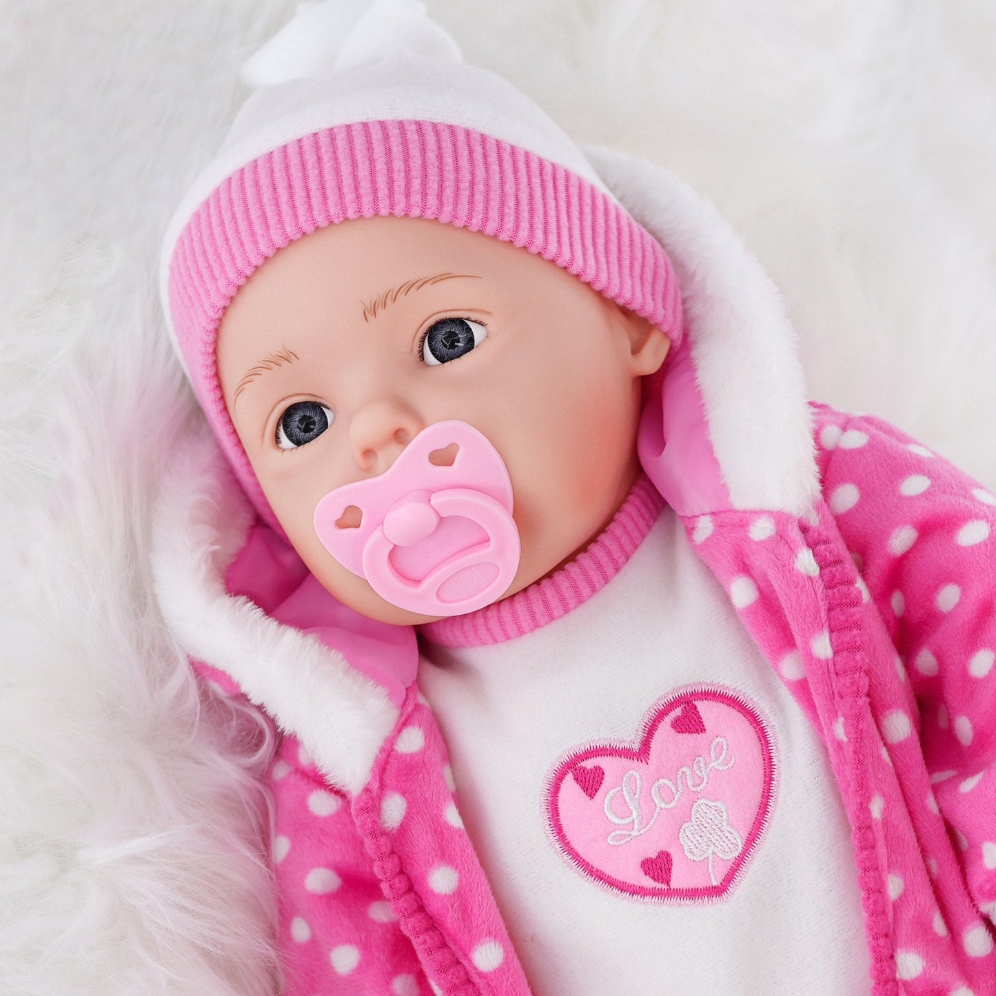 Candy Pink Bibi Baby Doll Toy With Dummy & Sounds