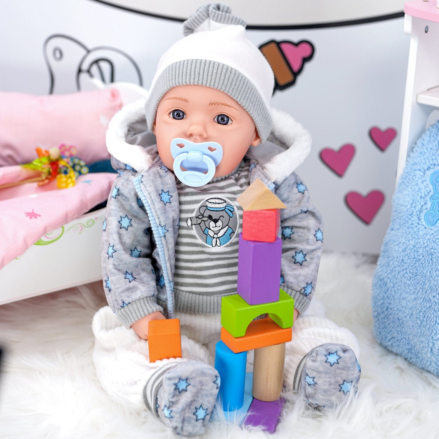 Grey Bibi Baby Doll + Extra Outfit