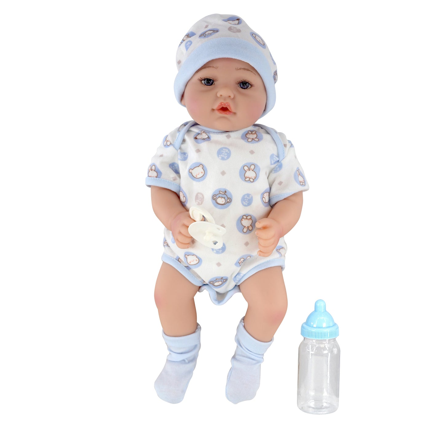 Lifelike Reborn Baby Boy Doll with Open Eyes 17"