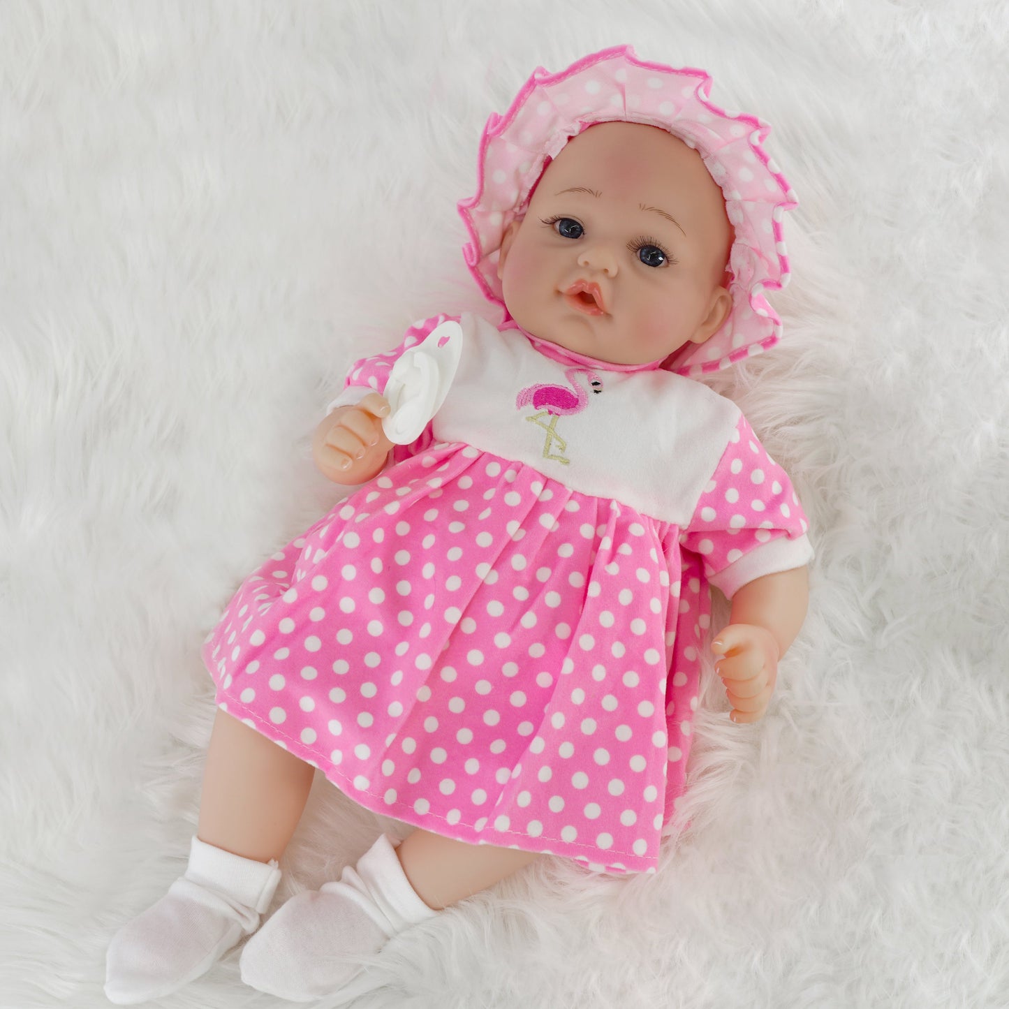 Lifelike Reborn Baby Girl Doll with Open Eyes 17"