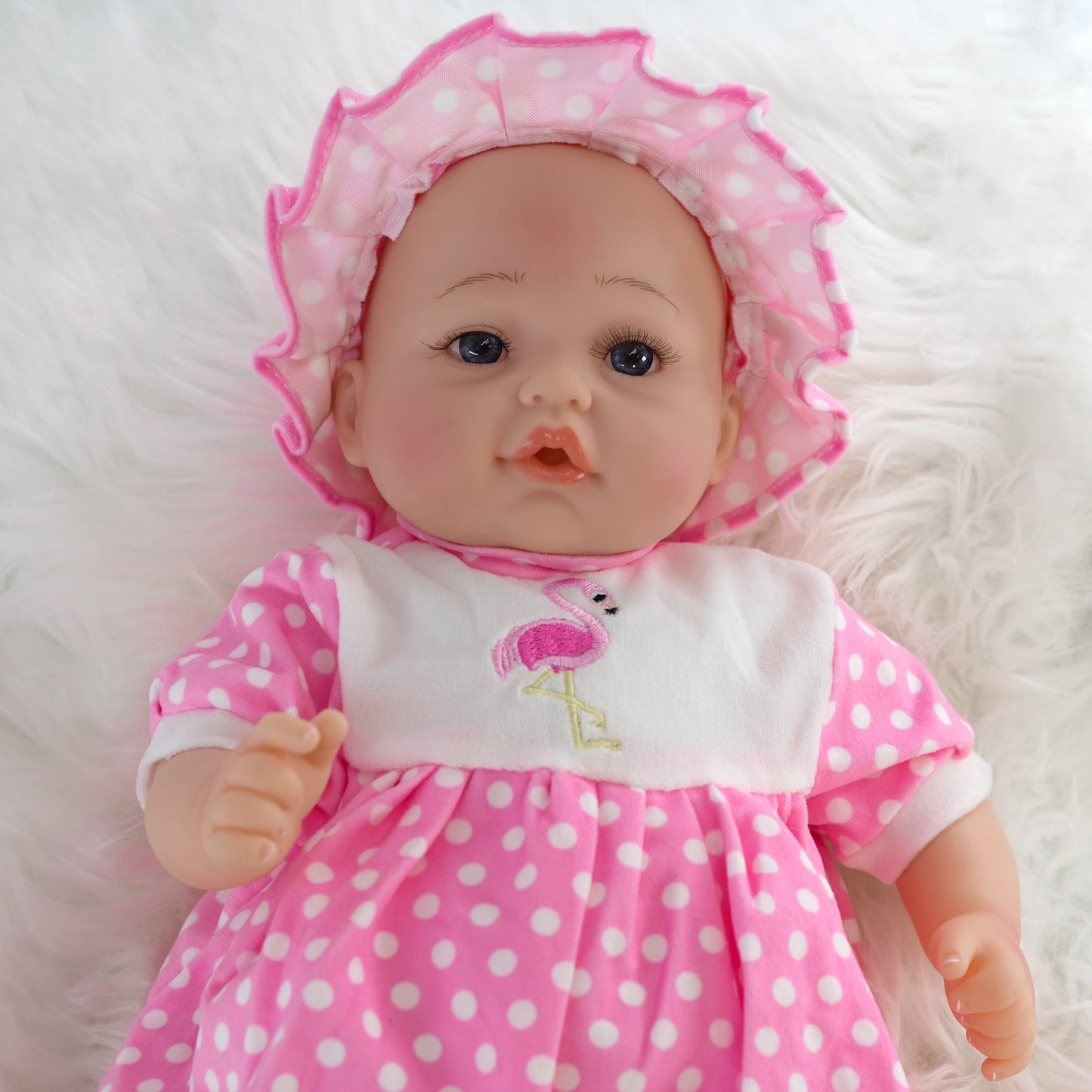 Lifelike Reborn Baby Girl Doll with Open Eyes 17"