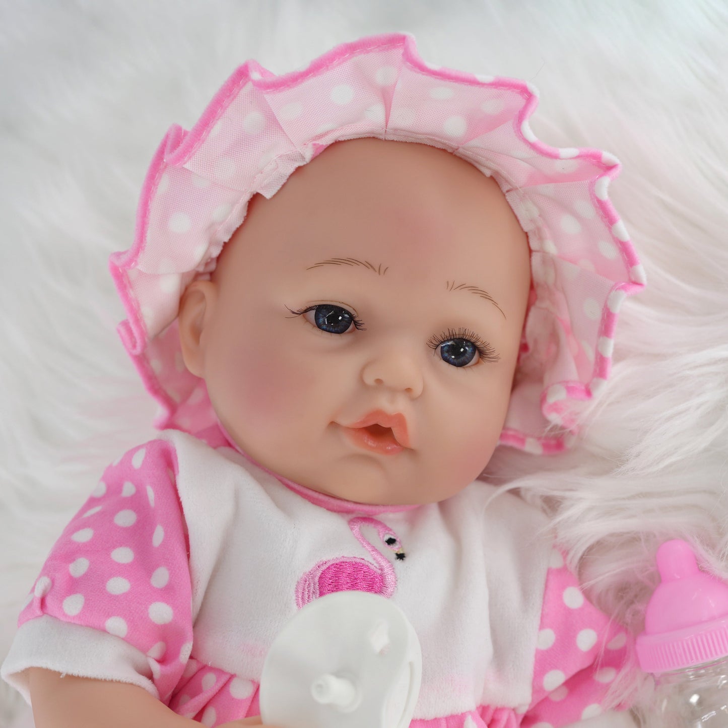 Lifelike Reborn Baby Girl Doll with Open Eyes 17"