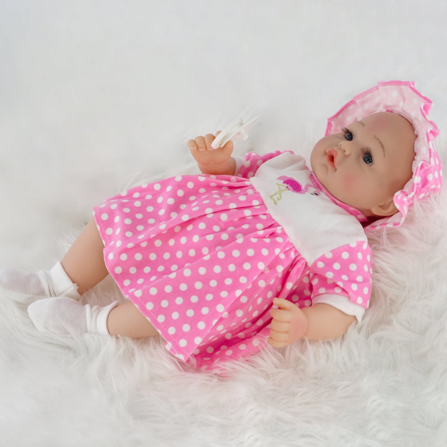 Lifelike Reborn Baby Girl Doll with Open Eyes 17"