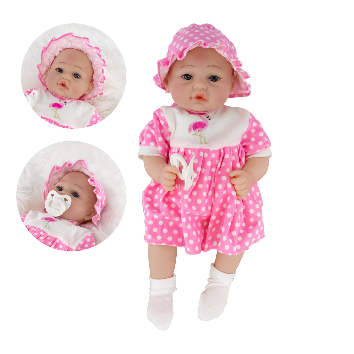 Lifelike Reborn Baby Girl Doll with Open Eyes 17"