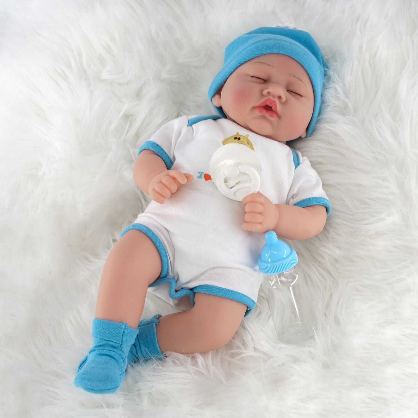 Lifelike Reborn Baby Sleeping Boy Doll 17"