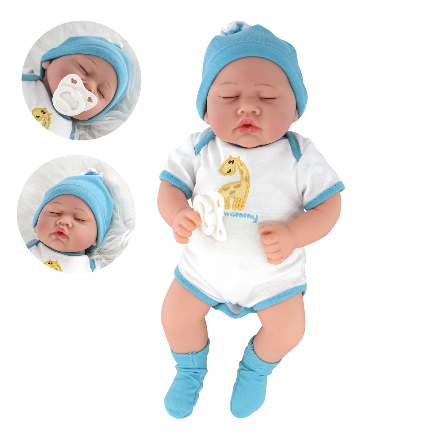 Lifelike Reborn Baby Sleeping Boy Doll 17"