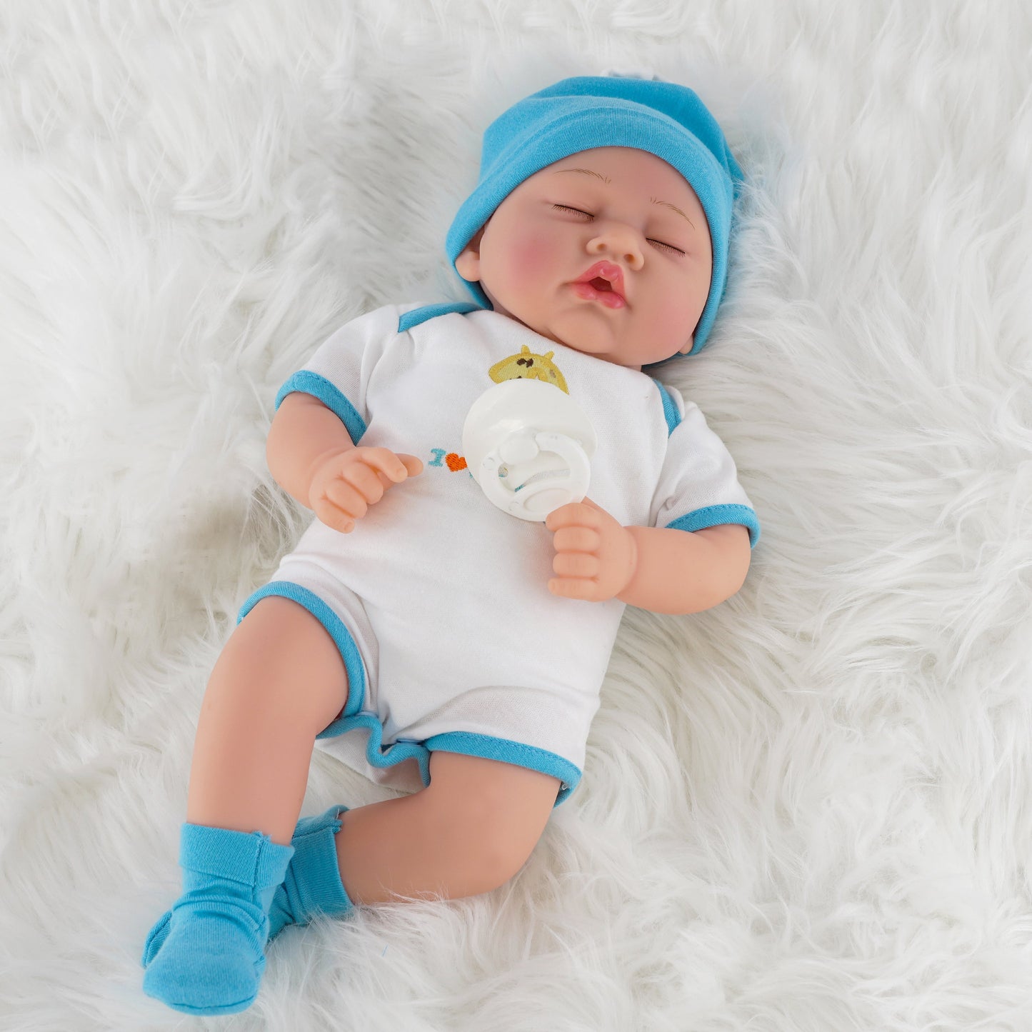 Lifelike Reborn Baby Sleeping Boy Doll 17"