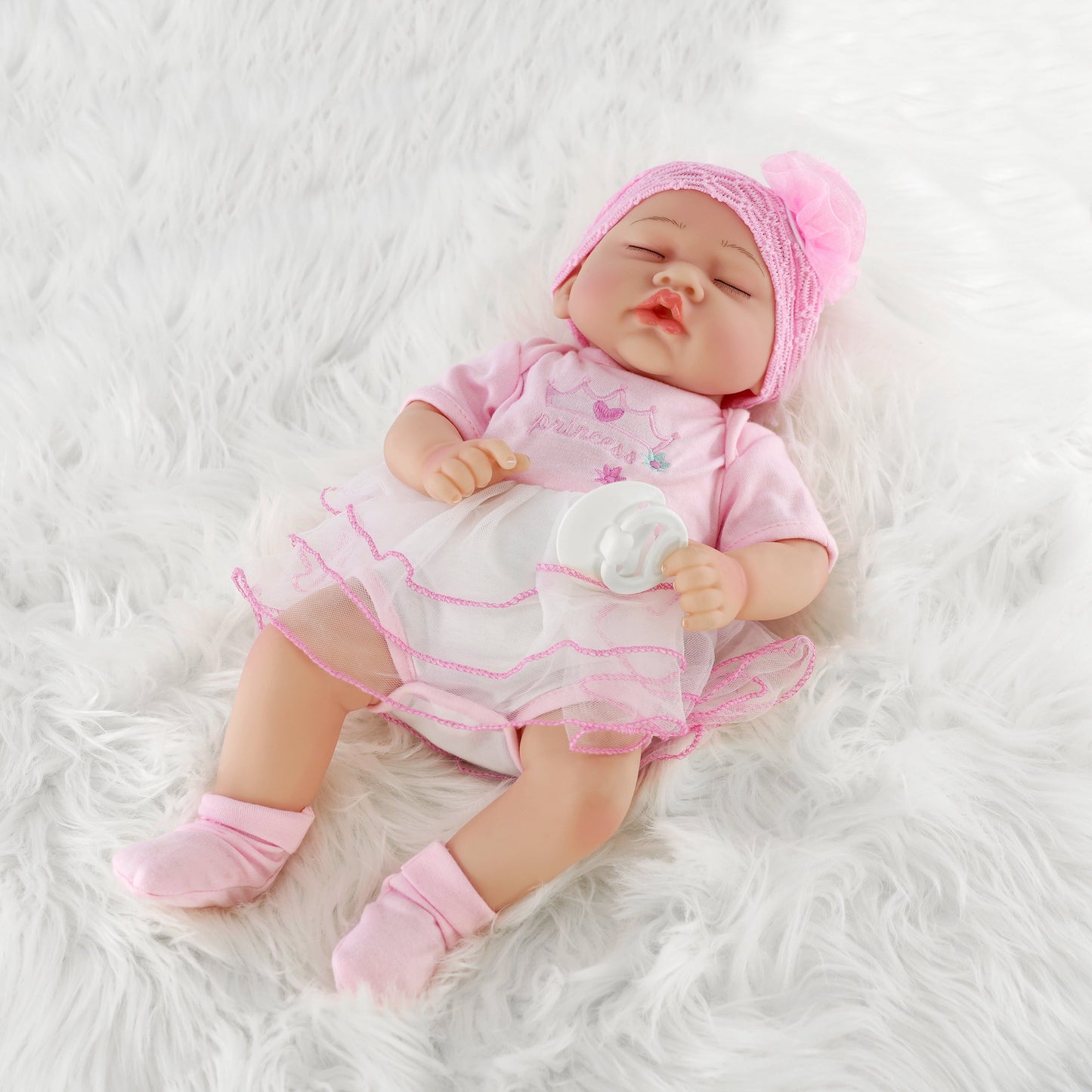 Lifelike Reborn Baby Sleeping Girl Doll 17"