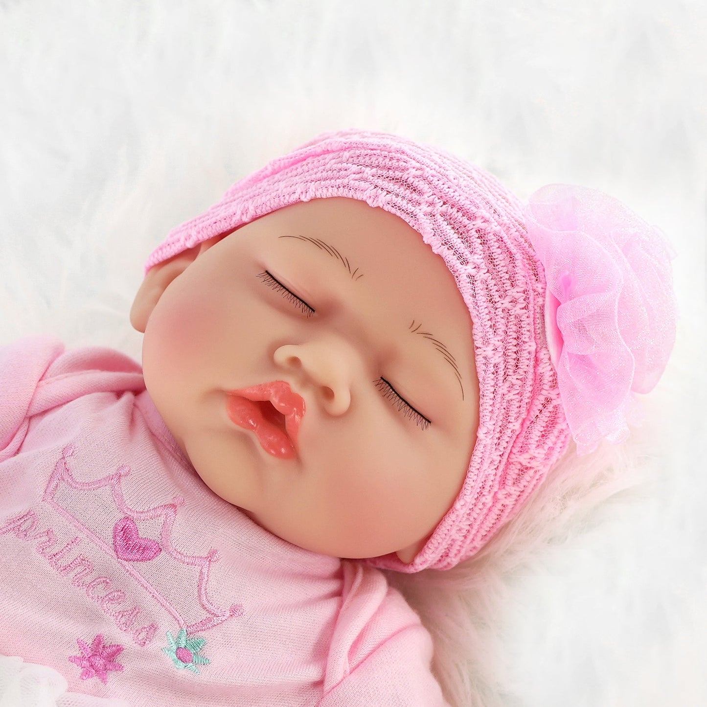 Lifelike Reborn Baby Sleeping Girl Doll 17"