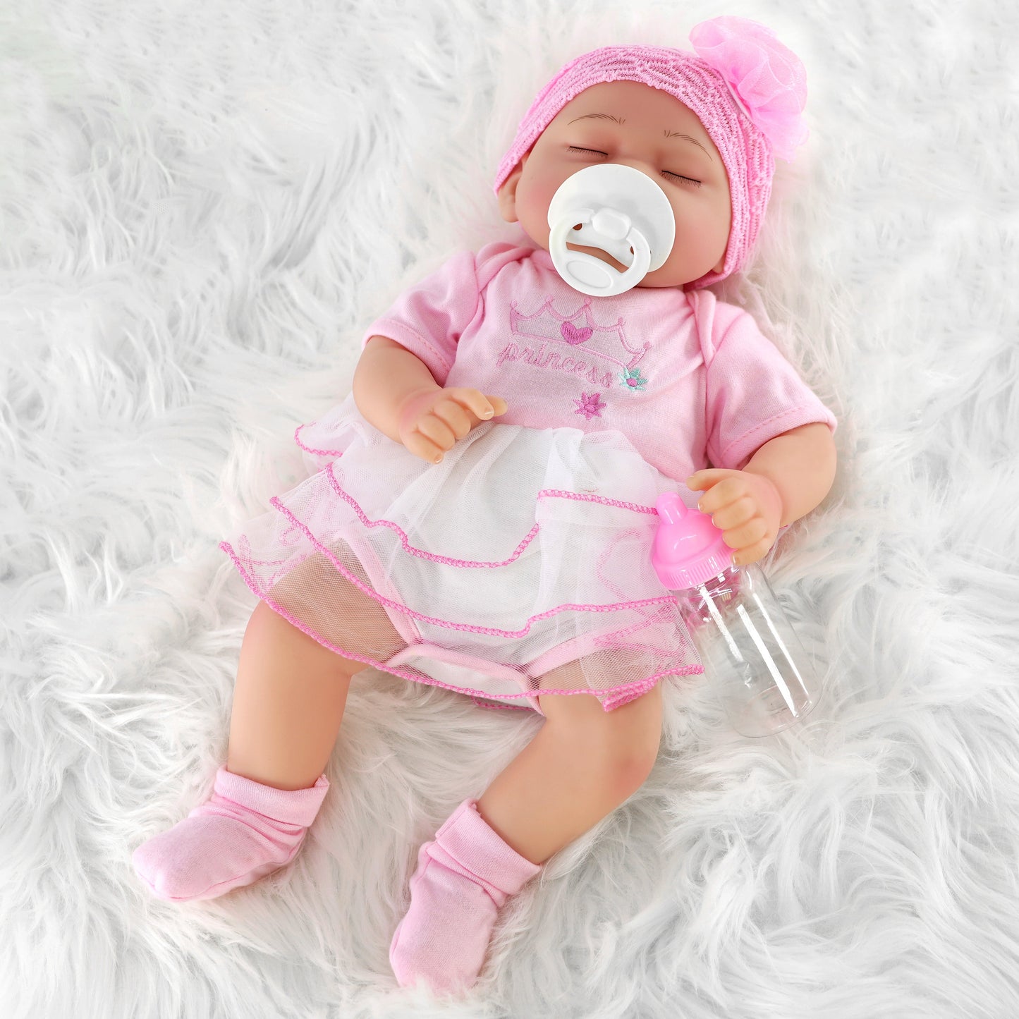 Lifelike Reborn Baby Sleeping Girl Doll 17"