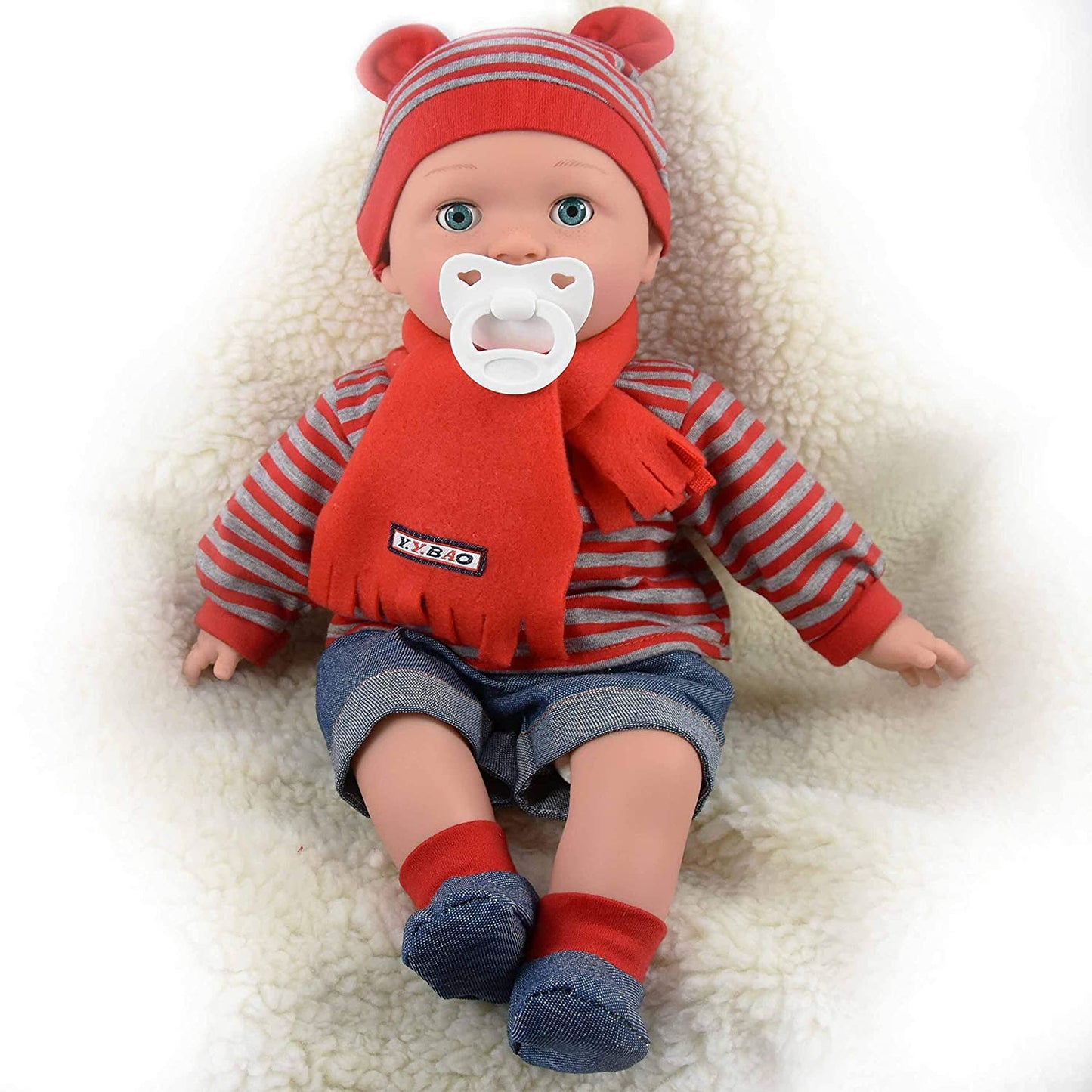 Sleeping Boy Dolls with Freckles, Sounds and Dummy