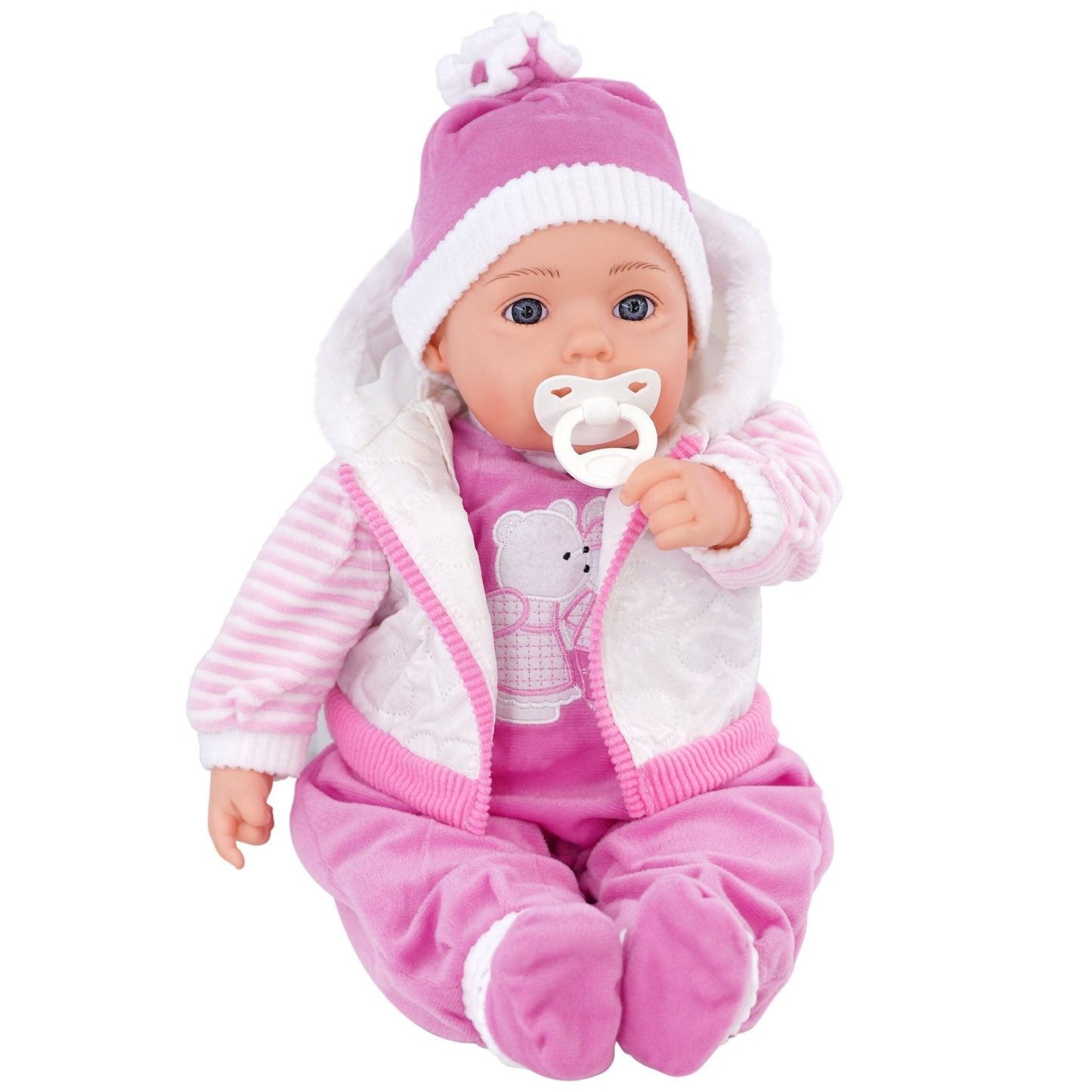 White Coat Bibi Baby Doll Toy With Dummy & Sounds