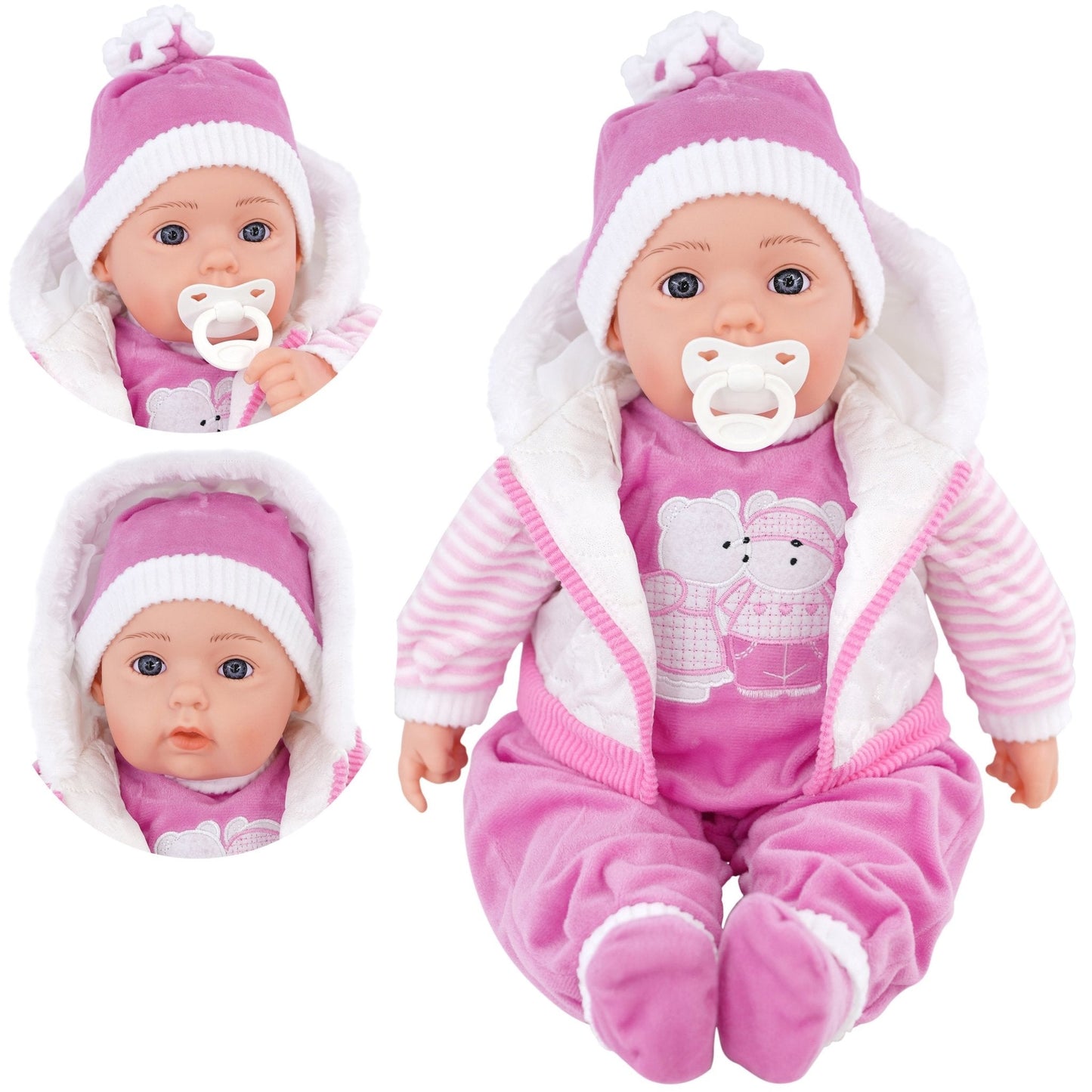 White Coat Bibi Baby Doll Toy With Dummy & Sounds