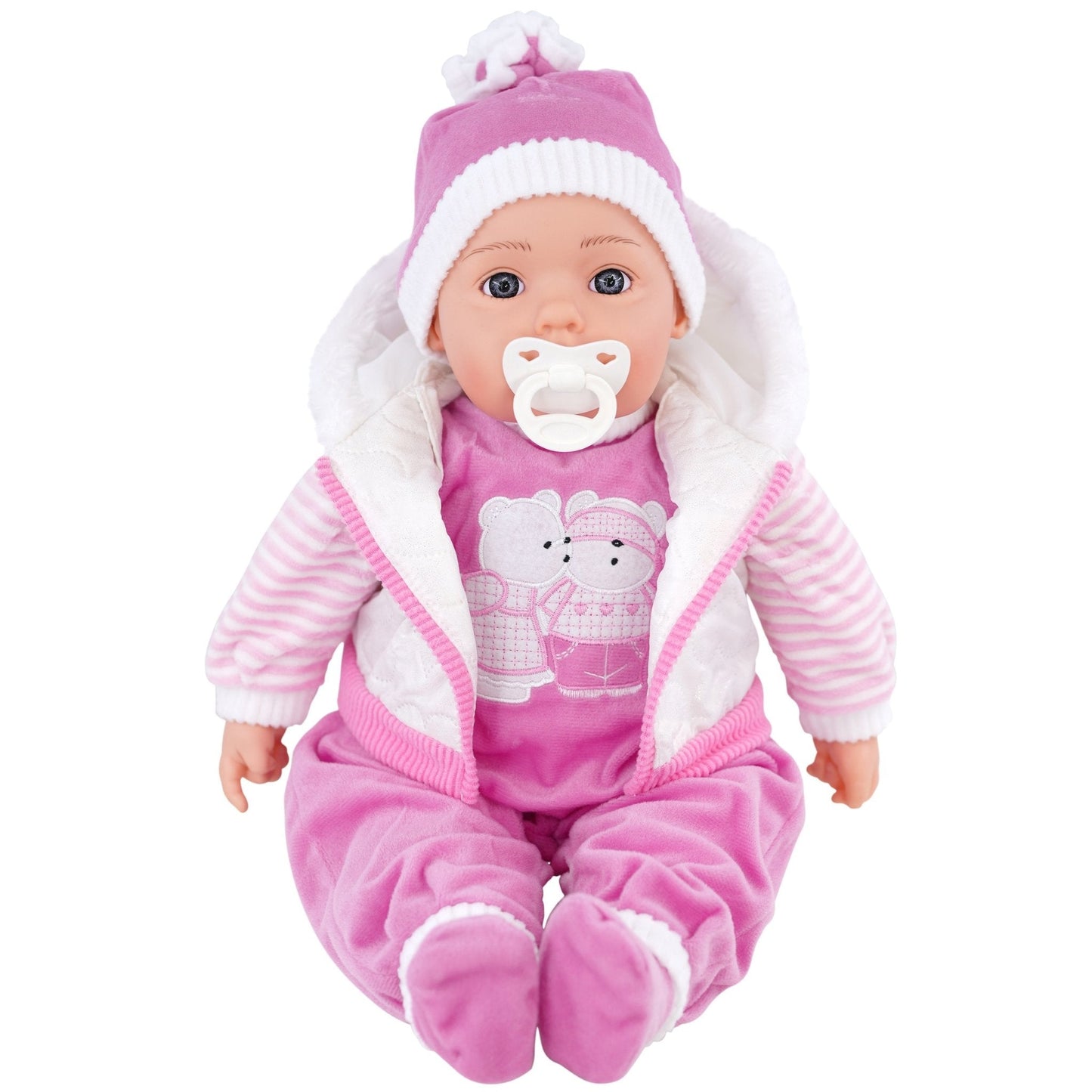 White Coat Bibi Baby Doll Toy With Dummy & Sounds