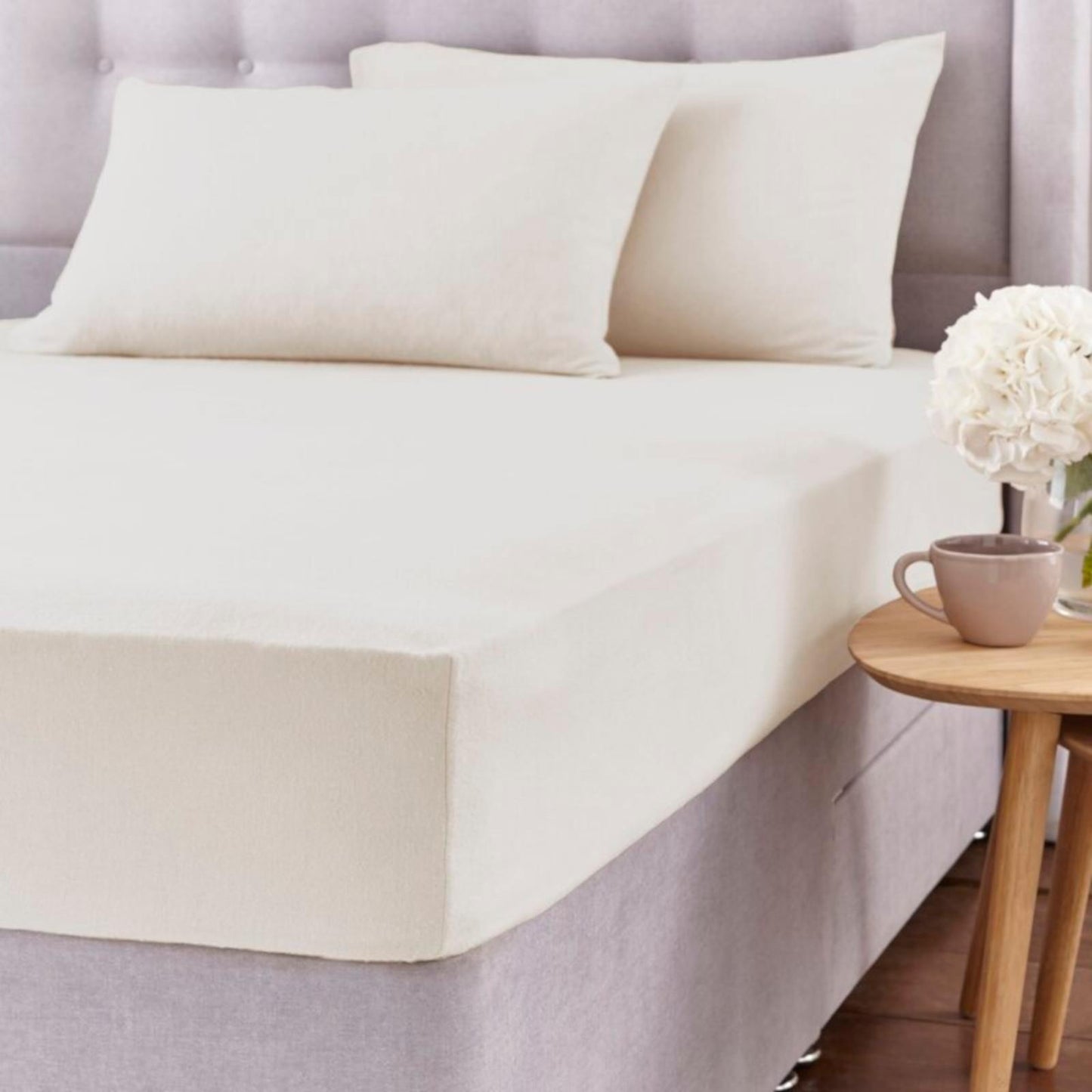 Dunnes Double Bed Brushed Cotton Cream Colour Fitted Sheet