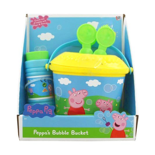 HTI Peppa Pig Bubble Bucket 3 Bubble Wands Dip & Wave