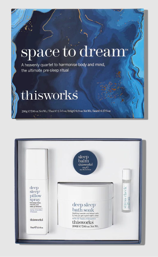 This Works Space To Dream Gift Set- Sleep Spray Bath Salt Sleep Balm Roll On